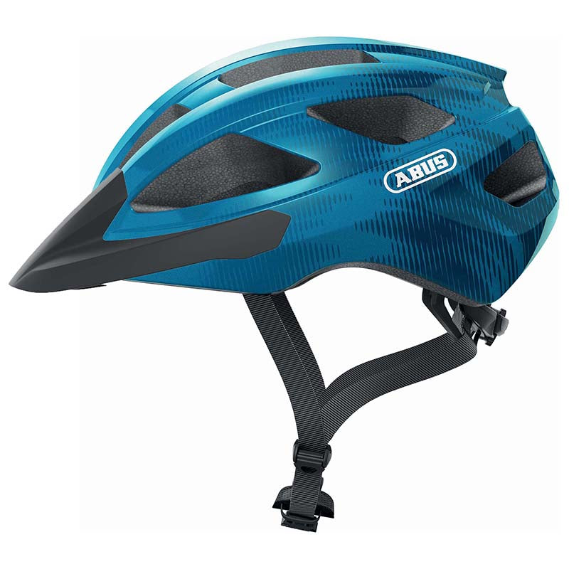 CASQUE VELO ADULTE ABUS VTT MACATOR BLEU ACIER TAILLE L (58-62cm) REGLAGE MOLETTE