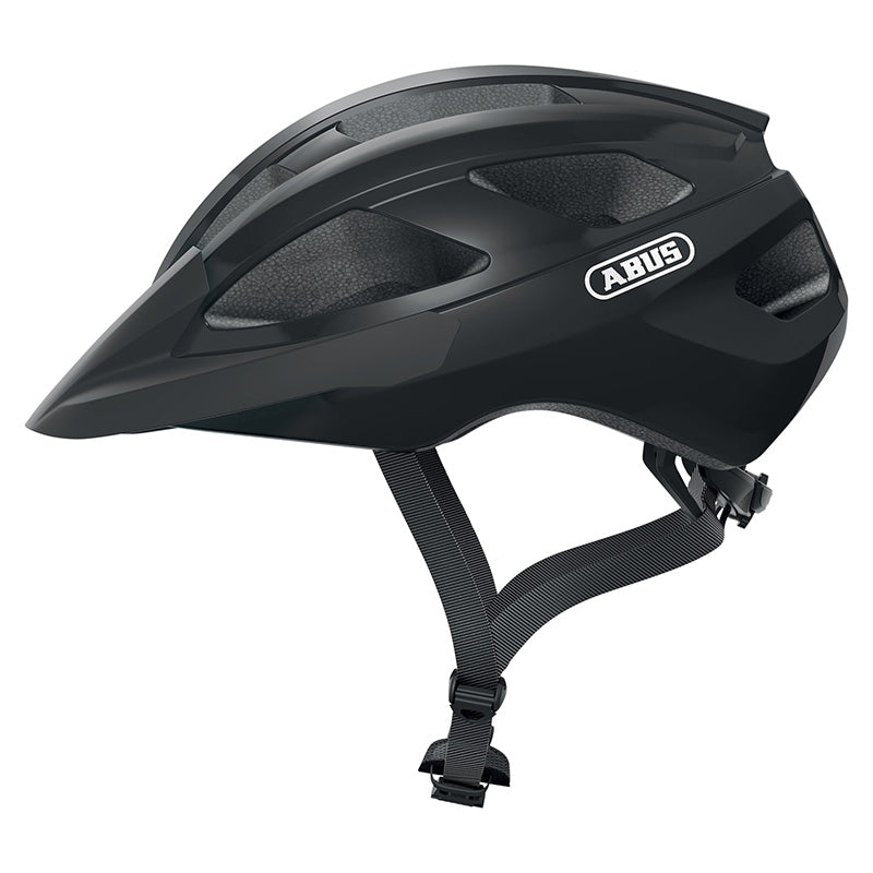 CASQUE VELO ADULTE ABUS VTT MACATOR VELOURS NOIR TAILLE  M (52-58cm) REGLAGE MOLETTE