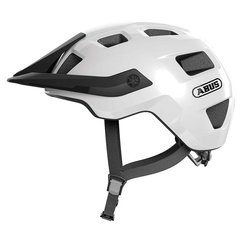 ADULT BICYCLE HELMET ABUS VTT MOTRIP GLOSSY WHITE SIZE M (54-58cm) ADJUSTMENT WHEEL