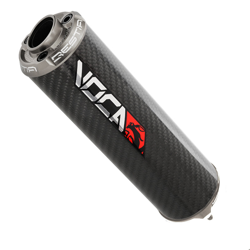 50 A VOCA EVO BESTIA RD30400 CARBON MUFFLER GRAY ANODIZED END CAP FOR ROOKIE, CHROMED, ​​SCR, MK, BARIKIT