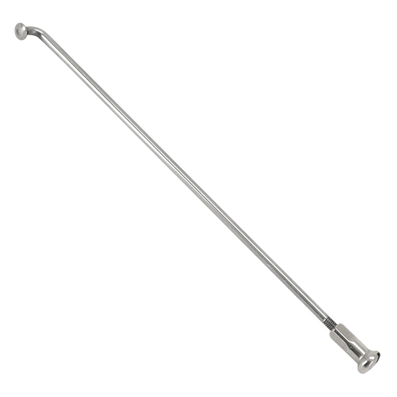 SILVER STAINLESS STEEL SPOKE 2.6mm L130mm SAPIM ANGLED HEAD WITH NUTS (SOLD INDIVIDUALLY)