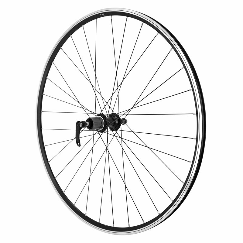 ROUE ROUTE PATIN BLOCAGE 700 CFX NOIR ARRIERE MOYEU ALU NOIR CASSETTE TYPE SHIMANO 11-10-9V 32 RAYONS NOIR JANTE 15C