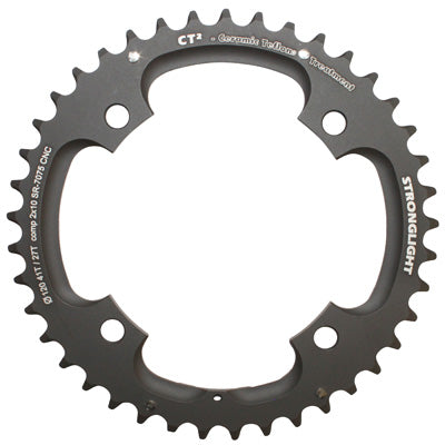 4BRA D.120 MTB CHAINRING FOR SRAM X0-XX STRONGLIGHT DOUBLE 41TTS EXTERIOR BLACK CT2 10V. FOR 27TTS INTERIOR THREADED - THICKNESS 5mm (X9-X7-X0-XX)