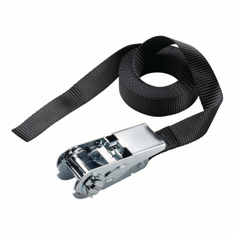 SANGLE A CLIQUET MASTERLOCK LARGEUR 25mm LONGUEUR 2,50M NOIR CAPACITE D'ARRIMAGE 400kg (VENDU A L'UNITE)  -CERTIFICATION TUV-