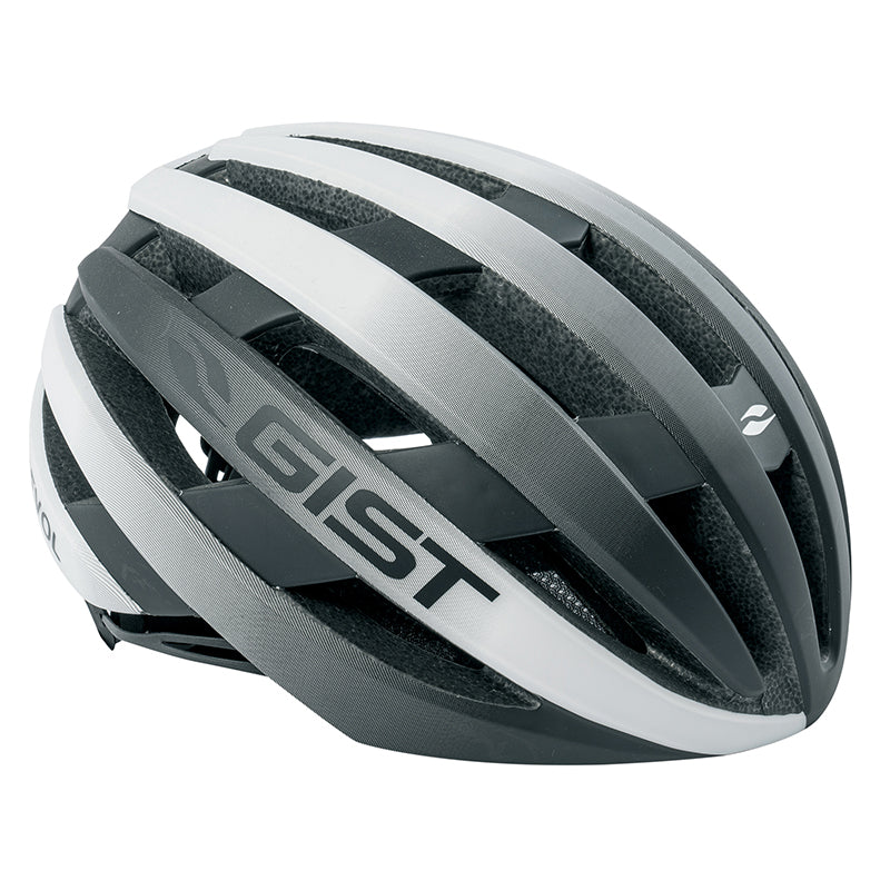 CASQUE VELO ADULTE GIST ROUTE REVOL BLANC-NOIR FEMME ET JUNIOR FULL IN-MOLD TAILLE 54-58 REGLAGE MOLETTE