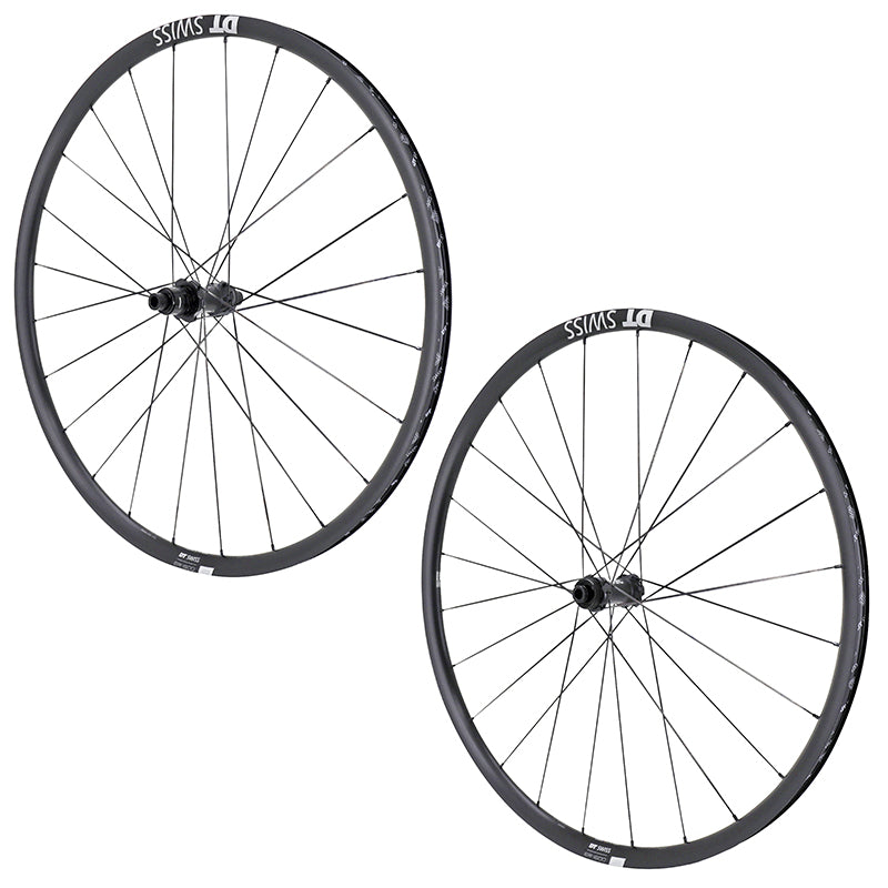 ROUES ROUTE - GRAVEL DISQUE 700 DT SWISS ROAD PACK P1600-23 TUBELESS CENTERLOCK 12-142 ET 12-100mm XDR 12V NOIR (HAUTEUR 23mm) JANTE 22C (VENDU A LA PAIRE)  + KIT TUBELESS + PLAQUETTES DE FREIN