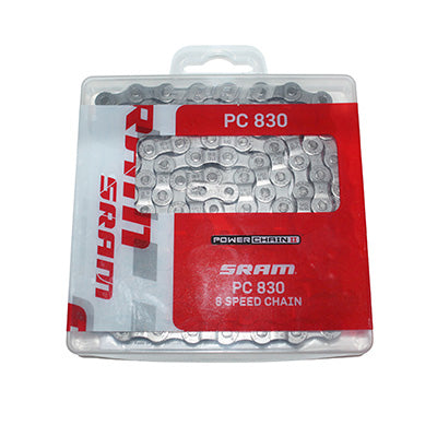 BICYCLE CHAIN ​​7-8 SPEED. ROAD-MTB SRAM PC-830 GREY (2.38 - 1-2x3-32")