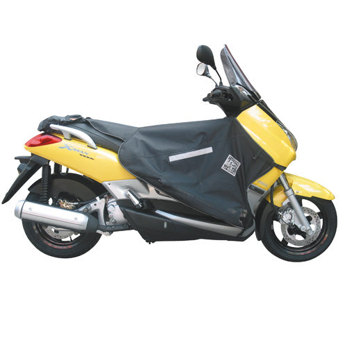 TABLIER COUVRE JAMBE TUCANO POUR YAMAHA 125 XMAX 2006+2009, 250 XMAX 2005+2009 - MBK 125 SKYCRUISER 2006+2009, 250 SKYCRUISER 2005+2009 (R155-X) (TERMOSCUD) (SYSTEME ANTI-FLOTTEMENT SGAS)