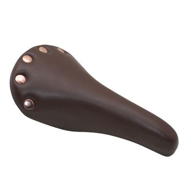 SELLE NEWTON ROUTE VINTAGE COLORI MARRON AVEC RIVETS RAIL ACIER 263x148mm