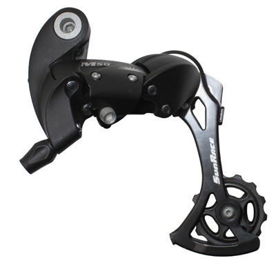 SUNRACE M57 7-8S MTB-ACHTERDERAILLEUR. LANGE SCHROEFDEKSEL (COMPATIBEL MET SHIMANO)