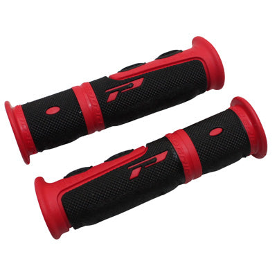 POIGNEE VTT PROGRIP 964 EVO NOIR-ROUGE Ø22mm L120mm PREDECOUPE POUR 90mm (PAIRE)