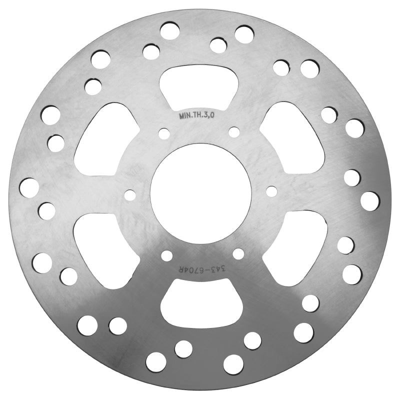 DISQUE DE FREIN ADAPTABLE DERBI 50 SENDA DRD 2004+2008 AR, GPR 1997+2003 AR - PEUGEOT 50 XPS 2002+ AR, XR6 2002+ AR (EXT 220mm - INT 57mm - 6 TROUS)  -IGM-