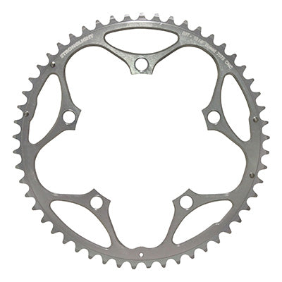 ROAD CHAINRING 5BRA D.130 STRONGLIGHT 53TTS EXTERIOR SILVER ALU 7075 TYPE SHIMANO 9-10V.