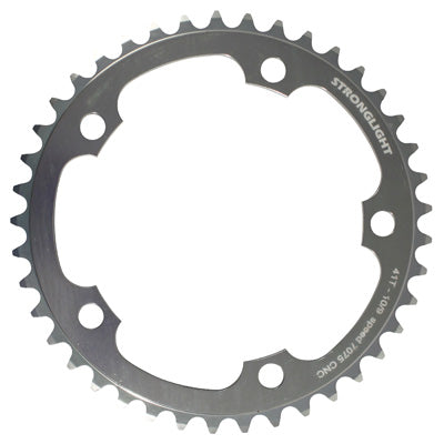 ROAD CHAINRING 5BRA D.130 STRONGLIGHT 41TTS INTERIOR SILVER ALU 7075 TYPE SHIMANO 9-10V.