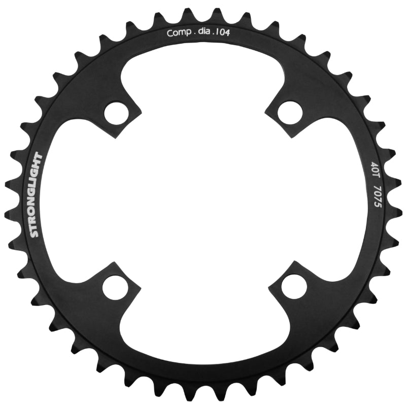 4BRA D.104 STRONGLIGHT MONO 40T BLACK ALU 7075 MTB CHAINRING - THICKNESS 3.5mm 8-9V.