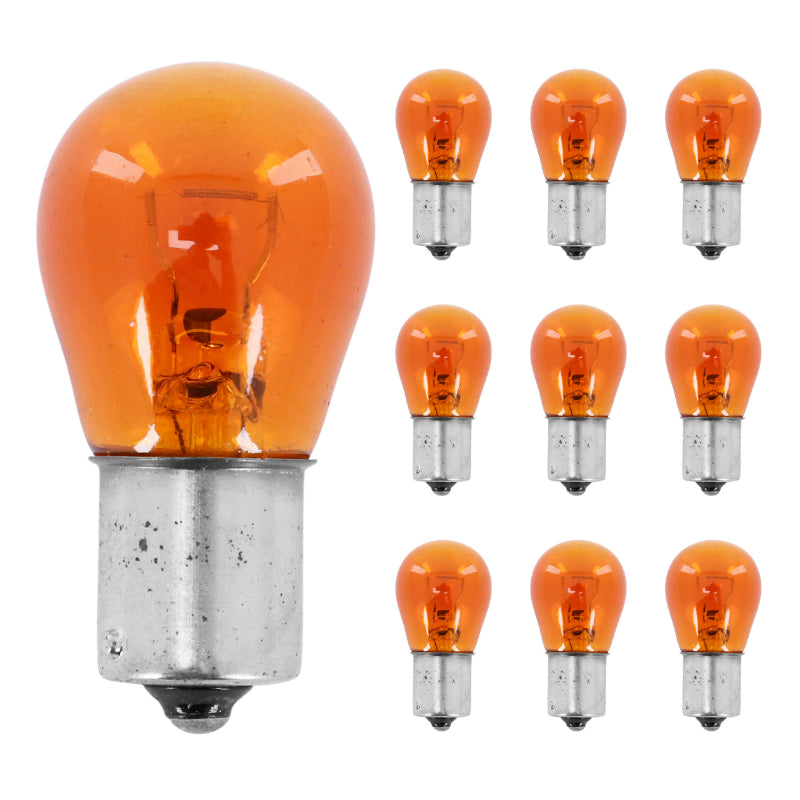 AMPOULE-LAMPE STANDARD 12V 21W CULOT BAU15s NORME PY21W ERGOTS DECALES ORANGE (CLIGNOTANT) (BOITE DE 10)  -P2R-