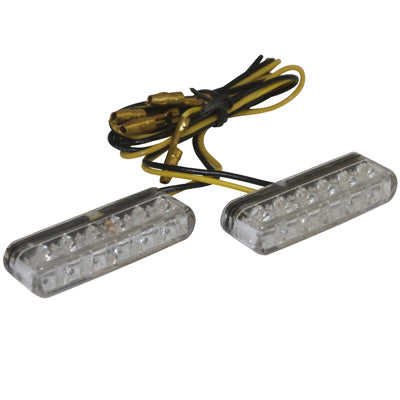 CLIGNOTANT UNIVERSEL REPLAY BARETTE MINI 12 LEDS TRANSPARENT-NOIR (L 40 mm - H 8 mm - L 13 mm) (HOMOLOGUE CE) (PAIRE)