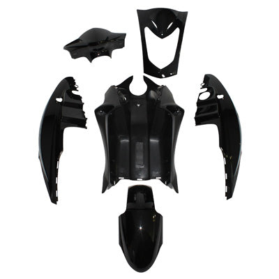 ADAPTABLE SCOOT BODY-FAIRING KYMCO 50 AGILITY (TWO-SEAT SEAT), 125 AGILITY (TWO-SEAT SEAT) GLOSSY BLACK (6 PIECES) -P2R-