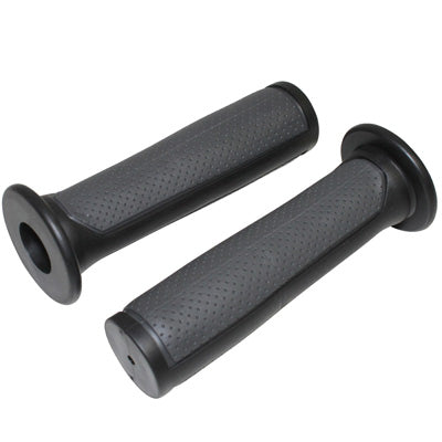 POIGNEE BMX NOIR-GRIS BI-MATIERE L125mm AVEC COLLERETTE (PAIRE)