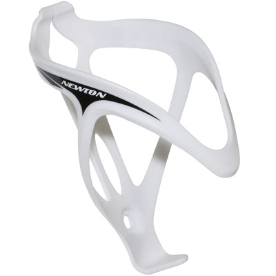 NEWTON N2 COMPOSITE WHITE BOTTLE CAGE WITH BLACK DECORATION (SOLD INDIVIDUALLY ON CARD)