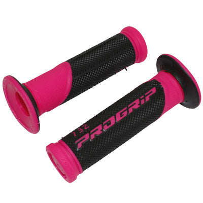 REVETEMENT POIGNEE PROGRIP SCOOTER ON ROAD 732 DOUBLE DENSITE FLUO DESIGN FUCHSIA FLUO-NOIR CLOSED END 125mm (PAIRE)