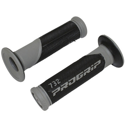 REVETEMENT POIGNEE PROGRIP SCOOTER ON ROAD 732 DOUBLE DENSITE GRIS-NOIR CLOSED END 125mm (PAIRE)