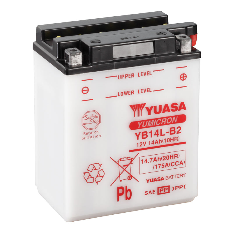 BATTERIE 12V 14 Ah YB14L-B2 YUASA YUMICRON AVEC ENTRETIEN  (Lg134xL89xH166mm)