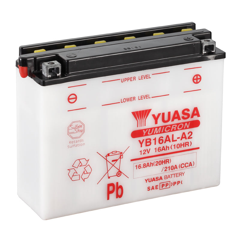 BATTERIE 12V 16 Ah YB16AL-A2 YUASA YUMICRON AVEC ENTRETIEN  (Lg207xL72xH164mm)