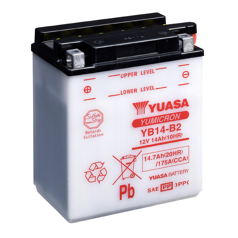 BATTERIE 12V 14 Ah YB14-B2 YUASA YUMICRON AVEC ENTRETIEN  (Lg134xL89xH166mm)