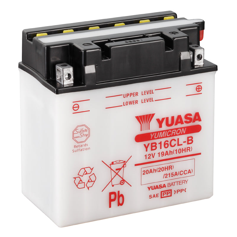 BATTERIE 12V 19 Ah YB16CL-B YUASA YUMICRON AVEC ENTRETIEN  (Lg175xL100xH175mm)