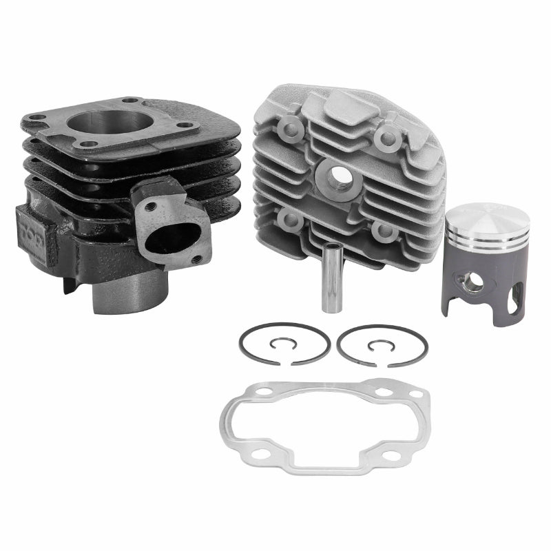 HAUT MOTEUR SCOOT TOP PERF FONTE POUR MBK 50 OVETTO 2T, MACH G-YAMAHA 50 NEOS 2T, JOG-APRILIA 50 SR-MALAGUTI 50 F10 (BLACK TROPHY)