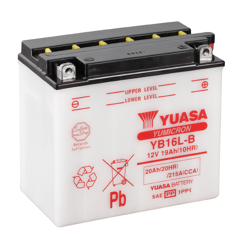 BATTERIE 12V 19 Ah YB16L-B YUASA YUMICRON AVEC ENTRETIEN  (Lg175xL100xH155mm)