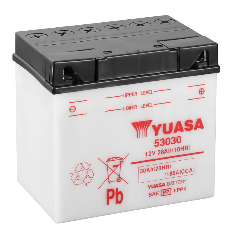 BATTERIE 12V 28 Ah 53030 YUASA YUMICRON AVEC ENTRETIEN  (Lg186xL130xH171mm)