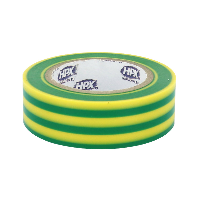 RUBAN ADHESIF HPX ISOLANT XB1910 JAUNE-VERT 19mm x 10M (RESISTANCE DE -50°C à +80°C, 5000V)