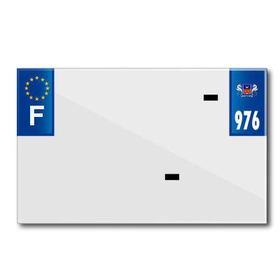 BANDE PLAQUE MOTO 210x130 POUR PVC VIERGE DEP.976-EURO (VENDU A L'UNITE)