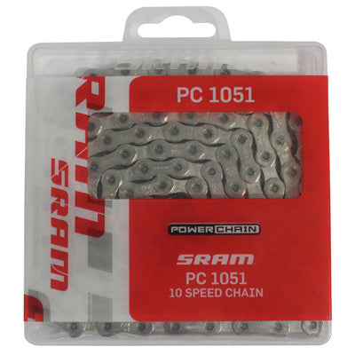 10V FIETSKETTING. SRAM PC-1051 GRIJS-ZWART MTB WEG 114 LINKS