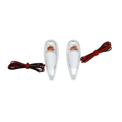 ECLAIRAGE DECO REPLAY GOUTTE D'EAU FENDER TRANSPARENT-BLANC AMPOULE ORANGE  (L 62mm - H 23mm - L 18mm) (PAIRE) **