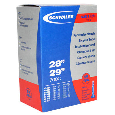 CHAMBRE A AIR VELO 29 x 1.75-2.40 et 700 x 38-60 SCHWALBE VALVE PRESTA OBUS DEMONTABLE TOUT ALU (SV19)