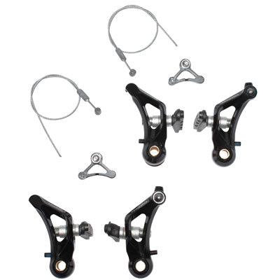 P2R CANTILEVER FRONT + REAR BLACK ALUMINUM MTB-CYCLO-CROSS BRAKE CALIPER (2 PAIRS)