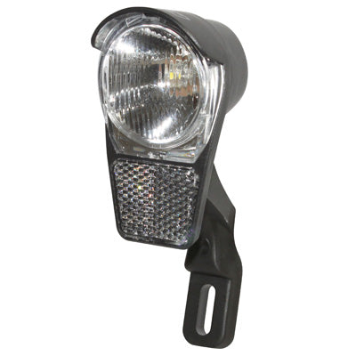 VOORDYNAMO FIETSVERLICHTING OP SPANNINGA GALEO VORK LED 4,5 LUX AAN-UIT (COMPPED MET KABEL) (43 mm) ZWART