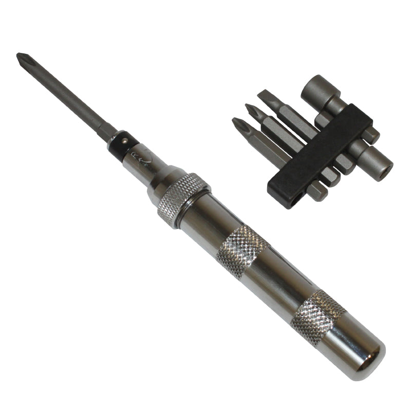 IMPACT SCREWDRIVER WITH TIPS FOR SLOTTED, CROSS-HEAD, HEXAGONAL SCREWS -BUZZETTI- (4917)