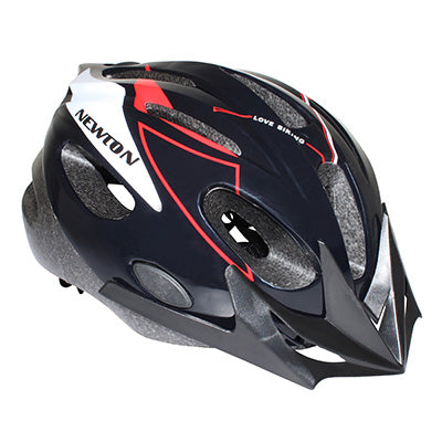 NEWTON CROSSRIDE BLACK-RED CHILDREN'S JUNIOR BICYCLE HELMET WITH VISOR AND LOCK SIZE 53-55 (SOLD IN BOX)