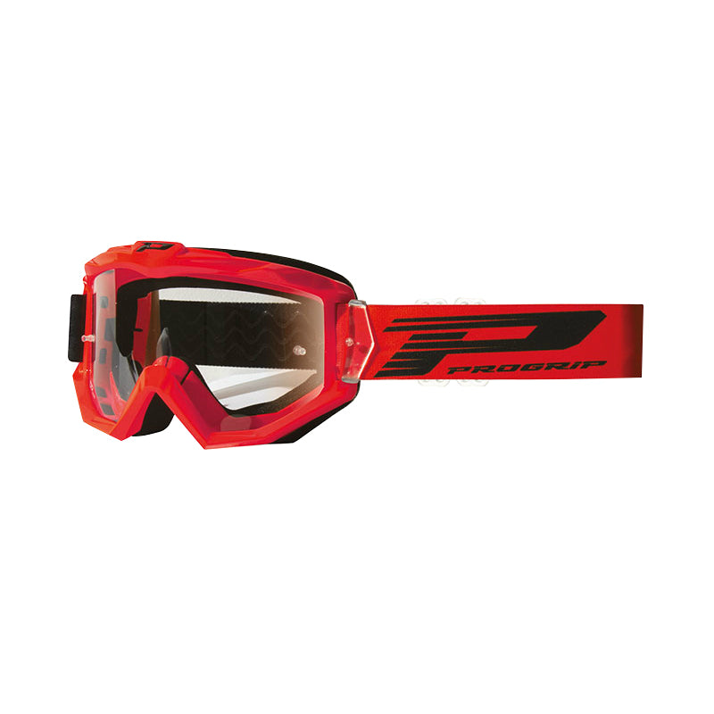 CROSS PROGRIP 3201 TR ATZAKI ROOD GLAZENMASKER TRANSPARANT ANTI-KRAS-ANTI-UV-SCHERM COMPATIBEL MET BRILHOUDER (CE-EN AC-12072 REV.1 GOEDGEKEURD)