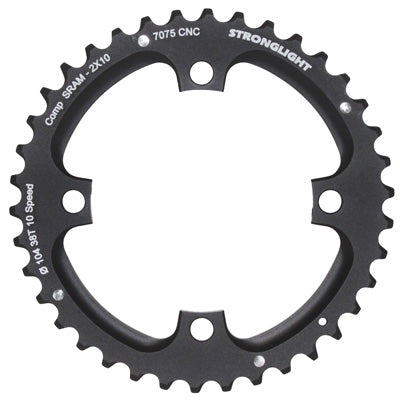 PLATEAU VTT 4BRA D.104 POUR SRAM XO FILETE 10V. STRONGLIGHT DOUBLE 38DTS EXTERIEUR NOIR - EPAISSEUR 5mm FILETE 10V.