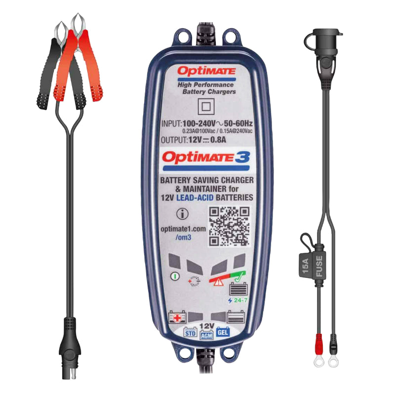 CHARGEUR DE BATTERIE OPTIMATE 3+ TM430 12V (CHARGE, TEST ET ENTRETIEN EN AUTOMATIQUE DE LA BATTERIE)