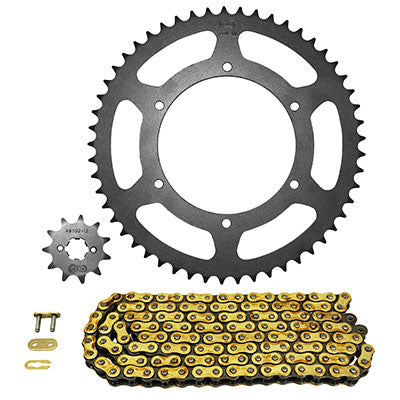 KIT CHAINE ADAPTABLE DERBI 50 GPR RACING 2004+2005, 50 GPR 2004+2005  420  12x53  (DIAM COURONNE 108-123-6.5)  (DEMULTIPLICATION ORIGINE)  -AFAM-