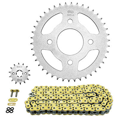 KIT CHAINE ADAPTABLE DAELIM 125 VL DAYSTAR 2001+2007  428  14x42  (DIAM COURONNE 58-90-10.5)  (DEMULTIPLICATION ORIGINE)  -AFAM-