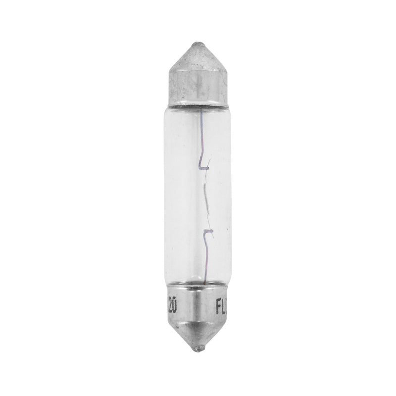 AMPOULE-LAMPE STANDARD  6V 10W CULOT SV8,5 (11x40) NORME C10W NAVETTE BLANC (FEU DE POSITION) (VENDU A L'UNITE)  -SELECTION P2R-