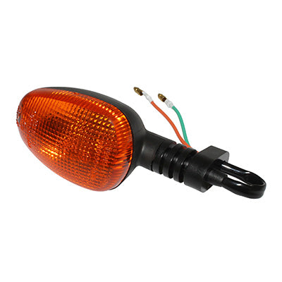 CLIGNOTANT 50 A BOITE ADAPTABLE APRILIA 50 RS 1999+2005 ORANGE-NOIR AV DROIT OU AR GAUCHE VERSION 1 (HOMOLOGUE CE)  -SELECTION P2R-