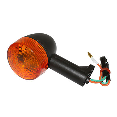 CLIGNOTANT 50 A BOITE ADAPTABLE APRILIA 50 RS 1999+2005-DERBI 50 SENDA X TREM, X RACE ORANGE-NOIR AV DROIT OU AR GAUCHE VERSION 2 (HOMOLOGUE CE)  -SELECTION P2R-